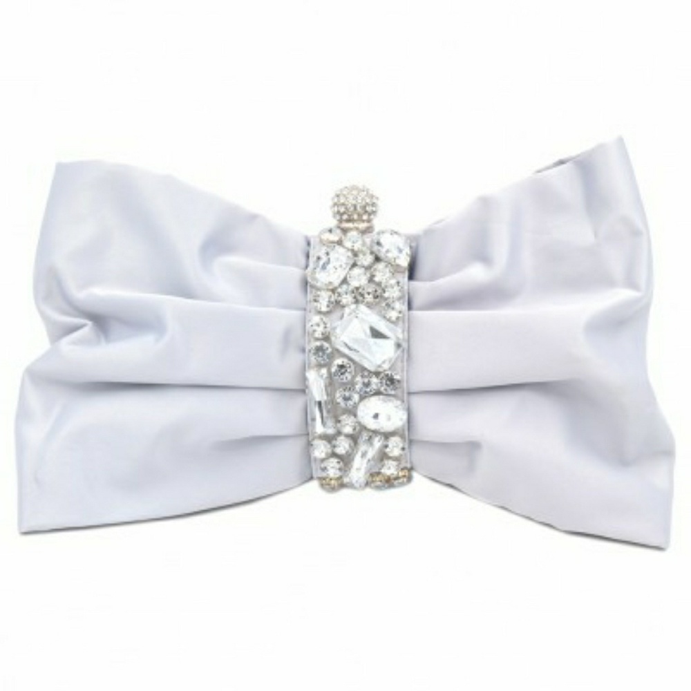 Nwt satin and rhinestone clutch